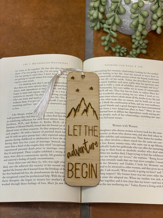 Let The Adventure Begin Design | Wooden Bookmark | Bookish Nostalgia