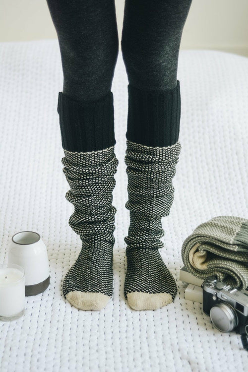 Cozy Ribbed Knit Lounge Socks