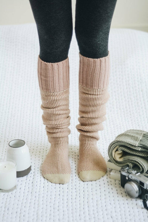 Cozy Ribbed Knit Lounge Socks