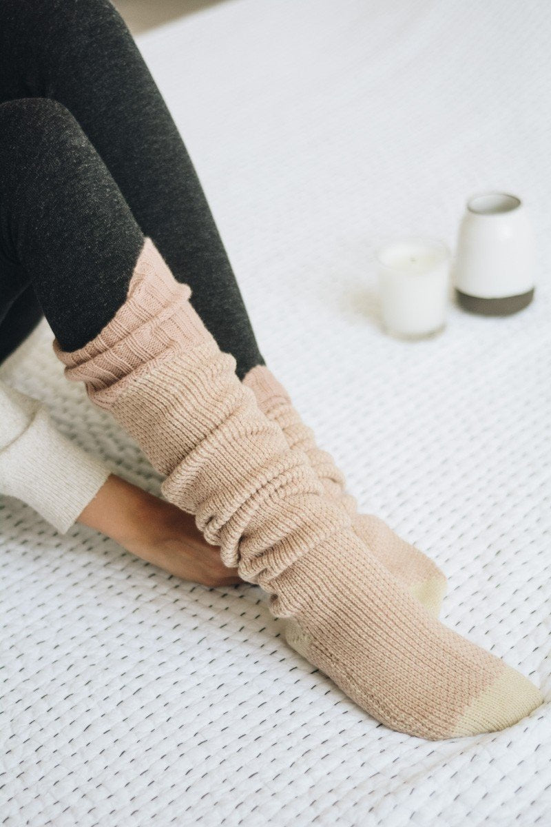 Cozy Ribbed Knit Lounge Socks